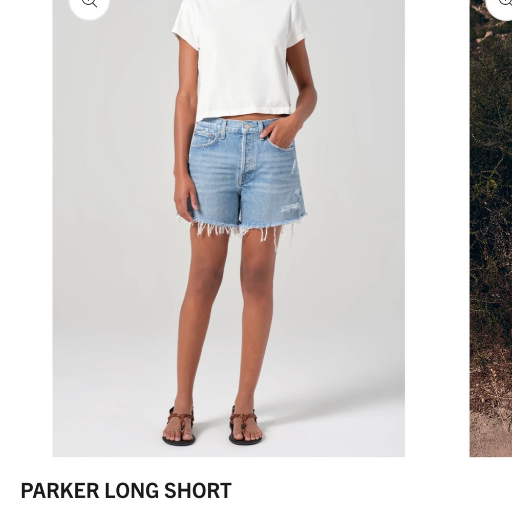 Agolde Light Wash Distressed Denim Jean Shorts - Picture 7 of 9
